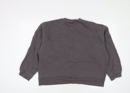 Topshop Womens Grey Cotton Pullover Sweatshirt Size S Pullover
