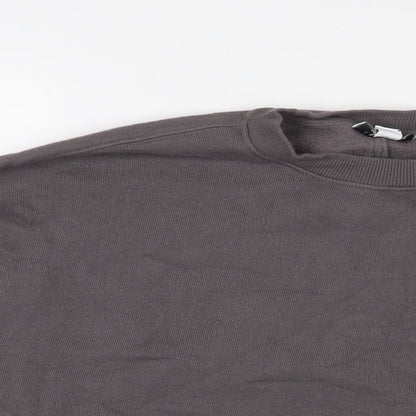 Topshop Womens Grey Cotton Pullover Sweatshirt Size S Pullover