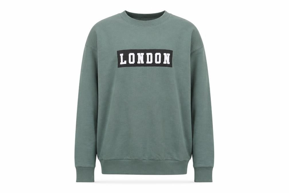Womens UK Size S Pull&Bear Green Pullover Sweatshirt