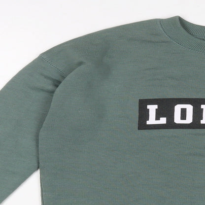 Womens UK Size S Pull&Bear Green Pullover Sweatshirt