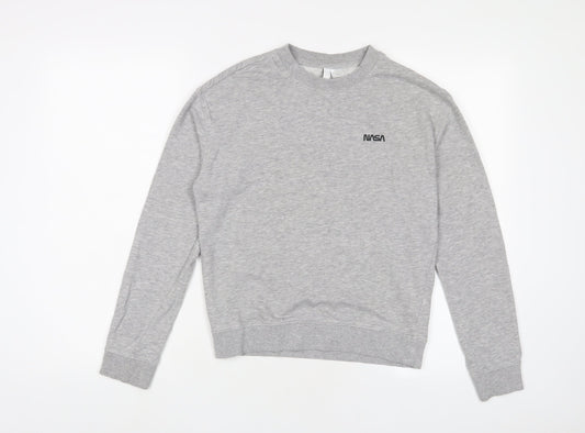 H&M Womens Grey Cotton Pullover Sweatshirt Size XS Pullover - NASA
