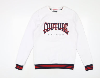 Mens UK Size M Couture White Pullover Sweatshirt