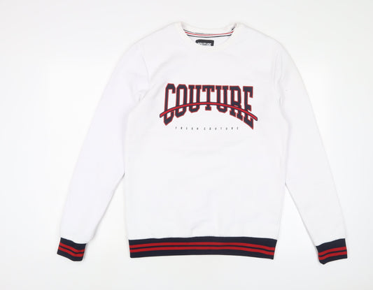 Mens UK Size M Couture White Pullover Sweatshirt
