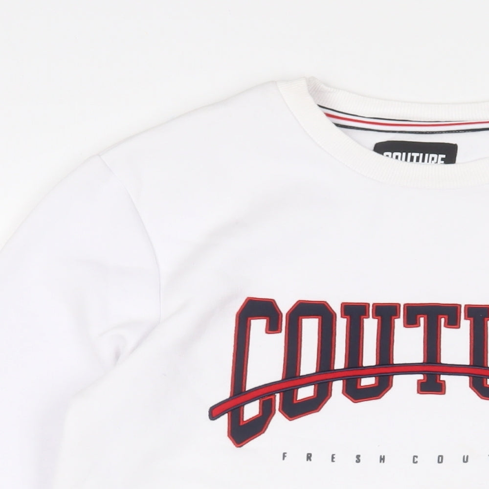 Mens UK Size M Couture White Pullover Sweatshirt