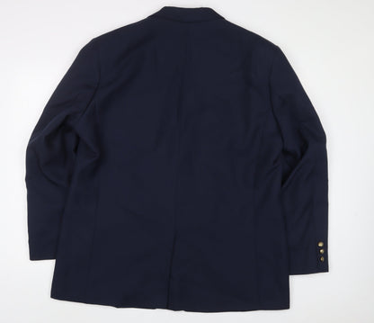Emporium Mens Blue Polyester Jacket Suit Jacket Size 46 Regular