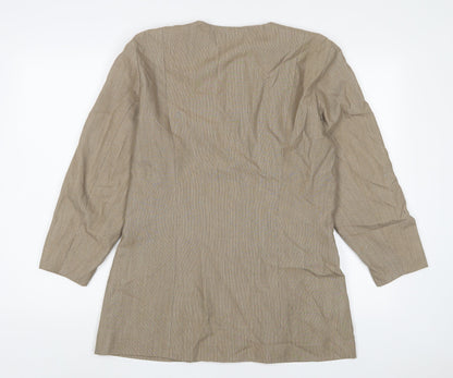 Ego Womens Brown Jacket Blazer Size 14 Button