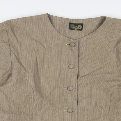 Ego Womens Brown Jacket Blazer Size 14 Button