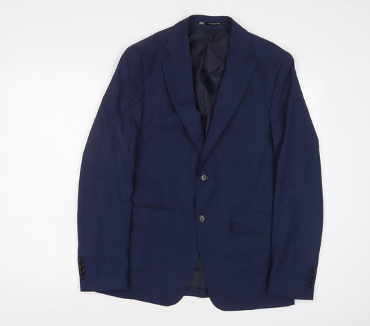 Mens UK Size 38 Zara Regular Blue Suit Jacket