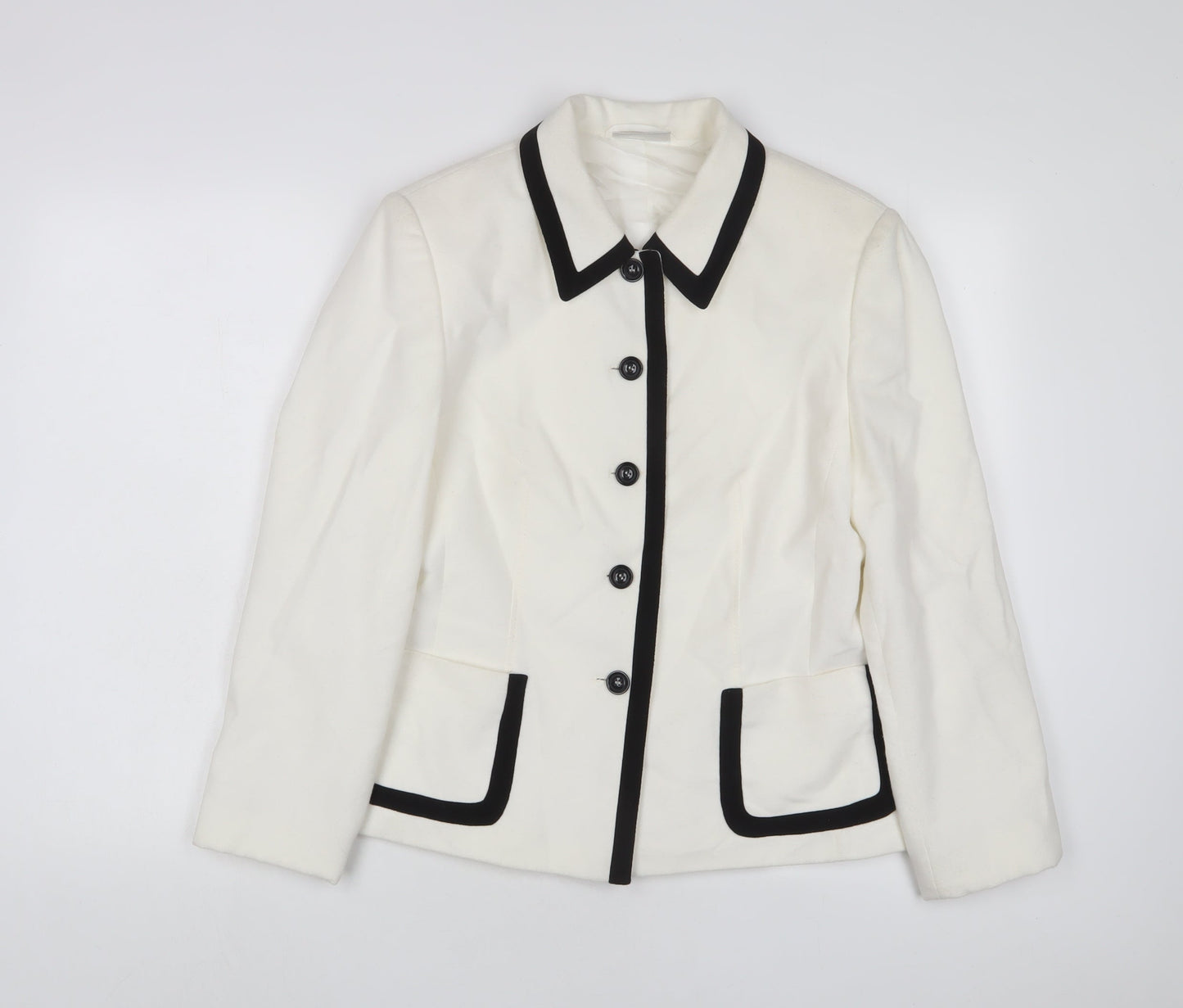 Gerry Weber Womens White Jacket Size 10 Button