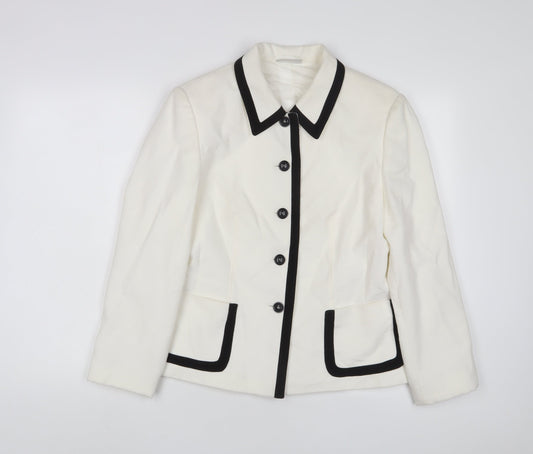 Gerry Weber Womens White Jacket Size 10 Button