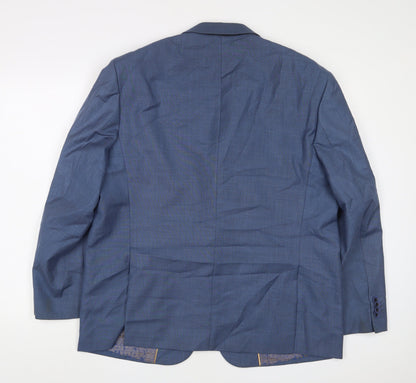 Greenwoods Mens Blue Polyester Jacket Suit Jacket Size 46 Regular