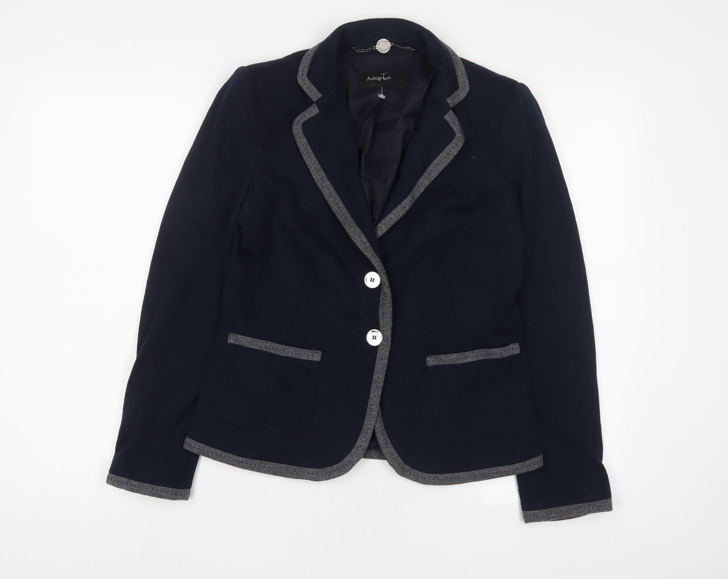 Autograph Womens Blue Jacket Blazer Size 10 Button