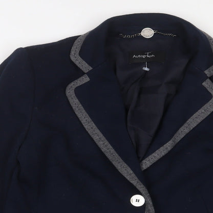 Autograph Womens Blue Jacket Blazer Size 10 Button