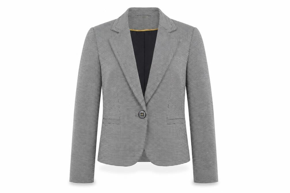 Marks & Spencer Womens White Herringbone Jacket Blazer Size 12 Button