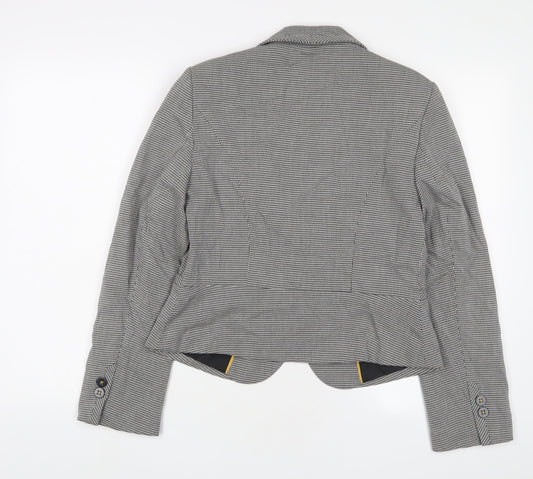 Marks and Spencer Womens White Herringbone Jacket Blazer Size 12 Button