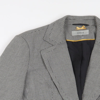 Marks and Spencer Womens White Herringbone Jacket Blazer Size 12 Button