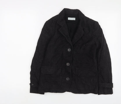 Nicole Farhi Womens Black Jacket Blazer Size 8 Button
