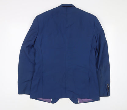 Marc Darcy Mens Blue Polyester Jacket Suit Jacket Size 40 Regular