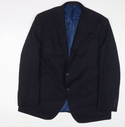 Autograph Mens Blue Wool Jacket Suit Jacket Size 46 Regular