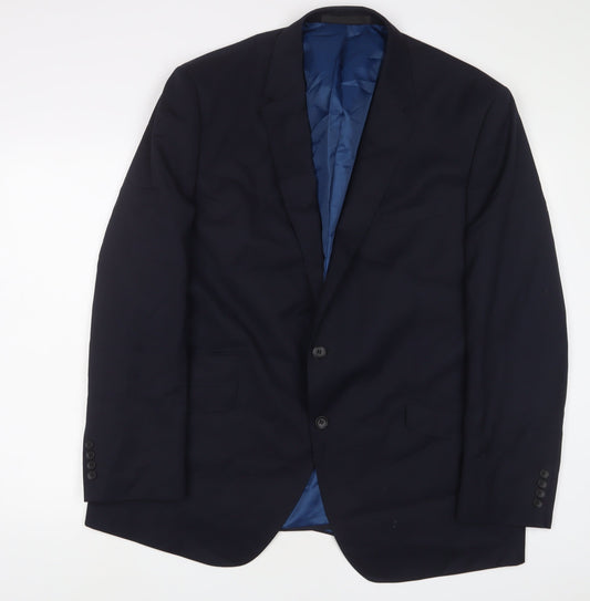 Autograph Mens Blue Wool Jacket Suit Jacket Size 46 Regular