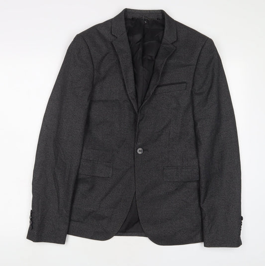 Mens UK Size 38 Burton Regular Grey Suit Jacket