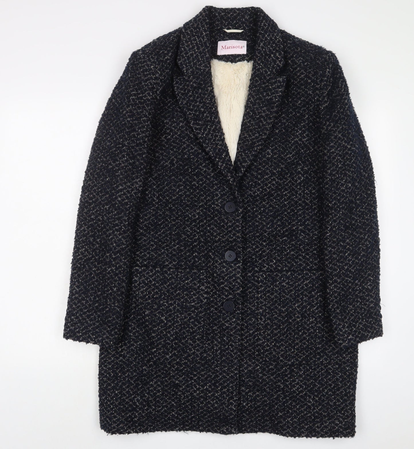Womens UK Size 12 MARISOTA Blue Overcoat