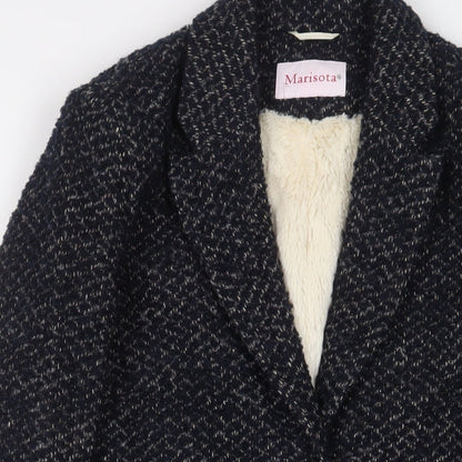 Womens UK Size 12 MARISOTA Blue Overcoat