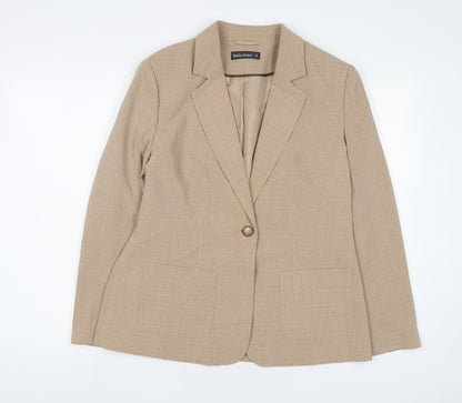 Reflections Womens Beige Jacket Blazer Size 12 Button
