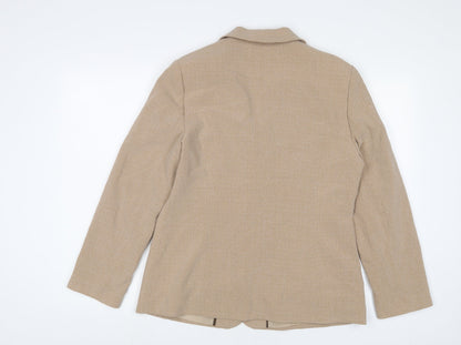 Reflections Womens Beige Jacket Blazer Size 12 Button