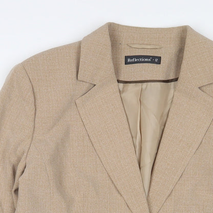 Reflections Womens Beige Jacket Blazer Size 12 Button