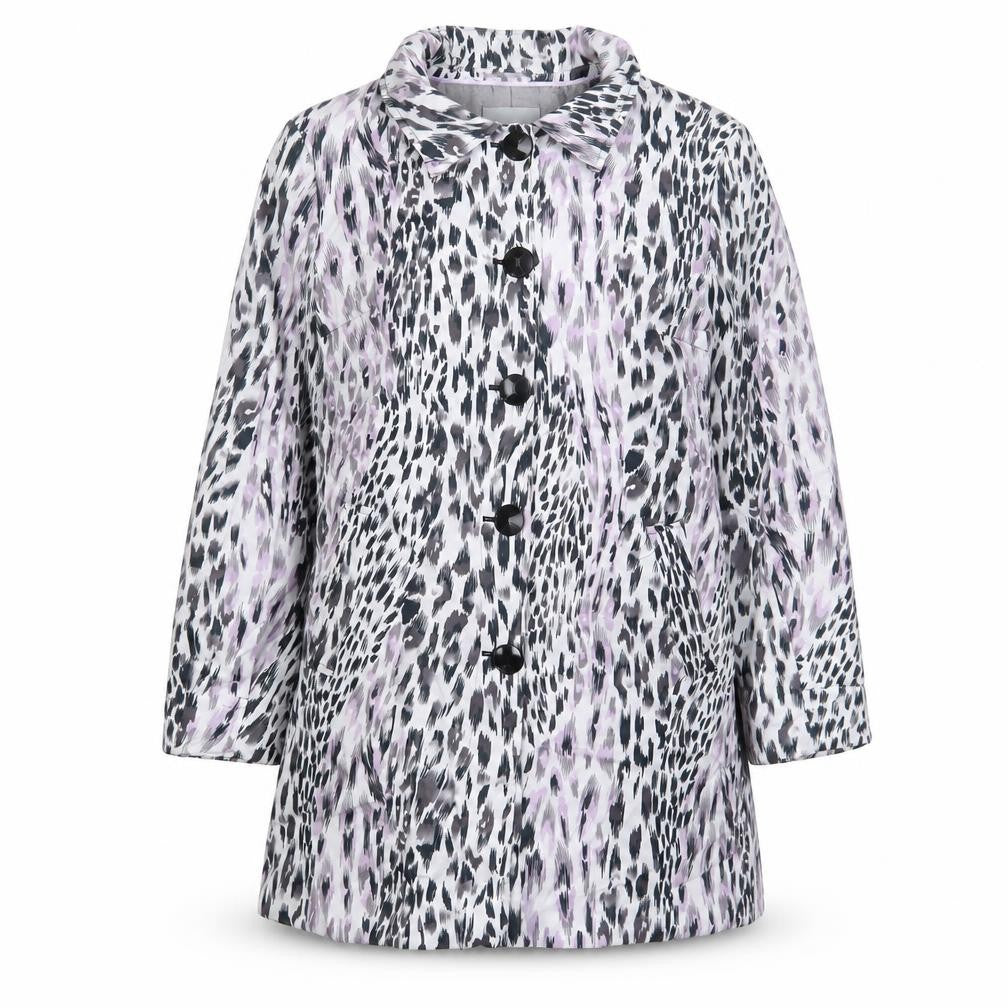 Per Una Womens Purple Animal Print Jacket Size 14 Button