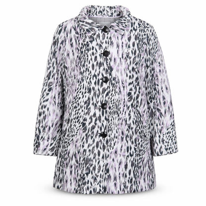 Per Una Womens Purple Animal Print Jacket Size 14 Button