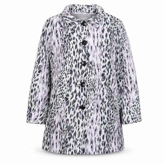 Per Una Womens Purple Animal Print Jacket Size 14 Button