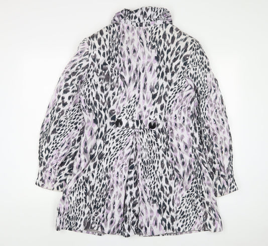 Per Una Womens Purple Animal Print Jacket Size 14 Button
