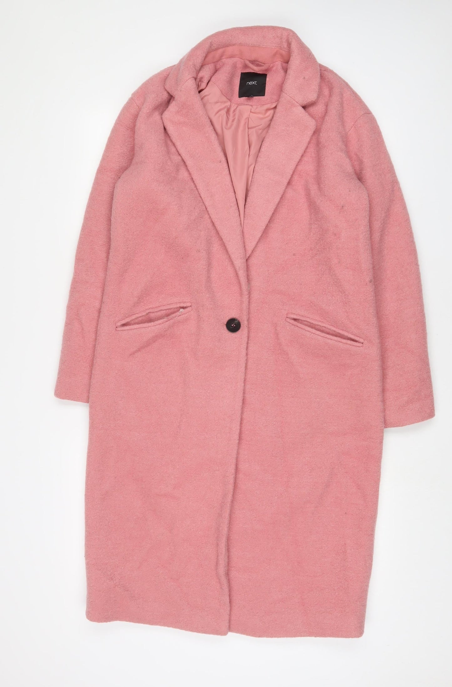 Womens UK Size 10 NEXT Pink Overcoat