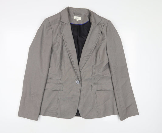 Linea Womens Grey Jacket Blazer Size 16 Button