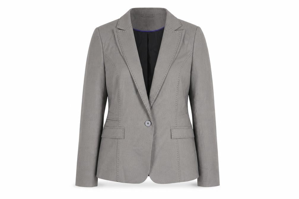 Linea Womens Grey Jacket Blazer Size 16 Button