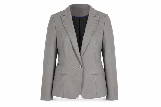 Linea Womens Grey Jacket Blazer Size 16 Button