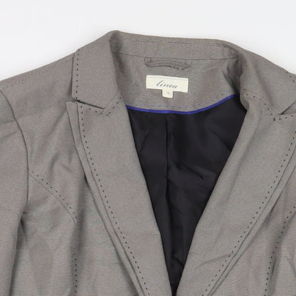 Linea Womens Grey Jacket Blazer Size 16 Button
