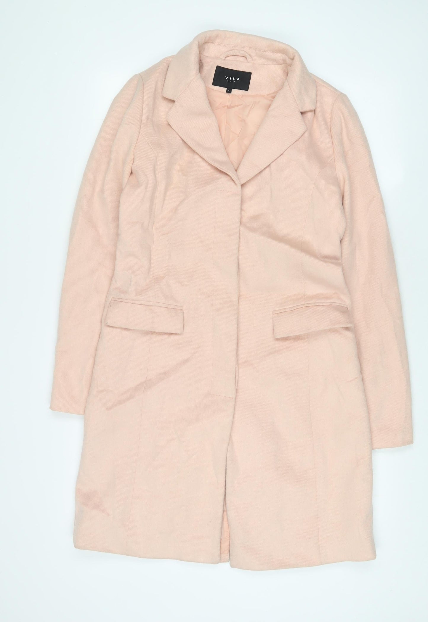 Womens UK Size S VILA Pink Overcoat