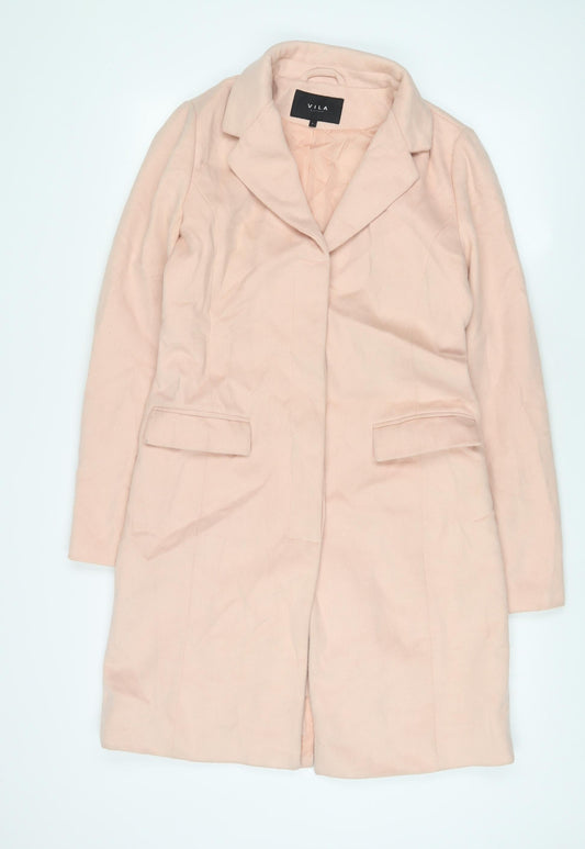 Womens UK Size S VILA Pink Overcoat