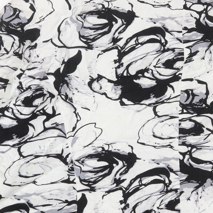 Classic Womens Black Geometric Jacket Blazer Size 16 Button