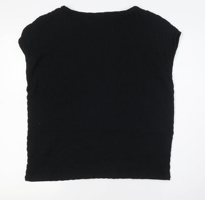 Womens UK Size 16 Marks and Spencer Black Basic Button-Up