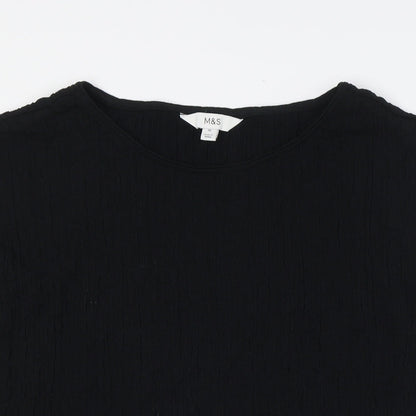 Womens UK Size 16 Marks and Spencer Black Basic Button-Up