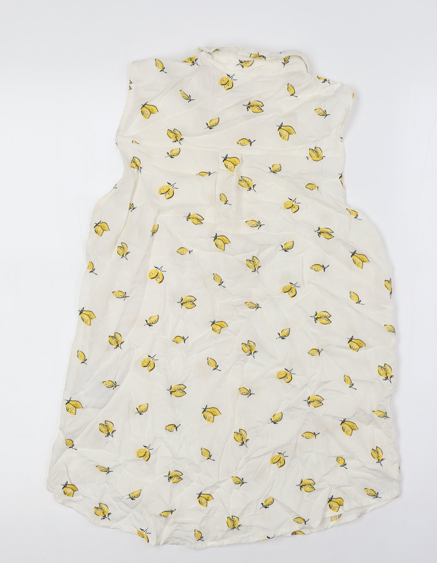 Womens UK Size 4 H&M Ivory Basic Button-Up