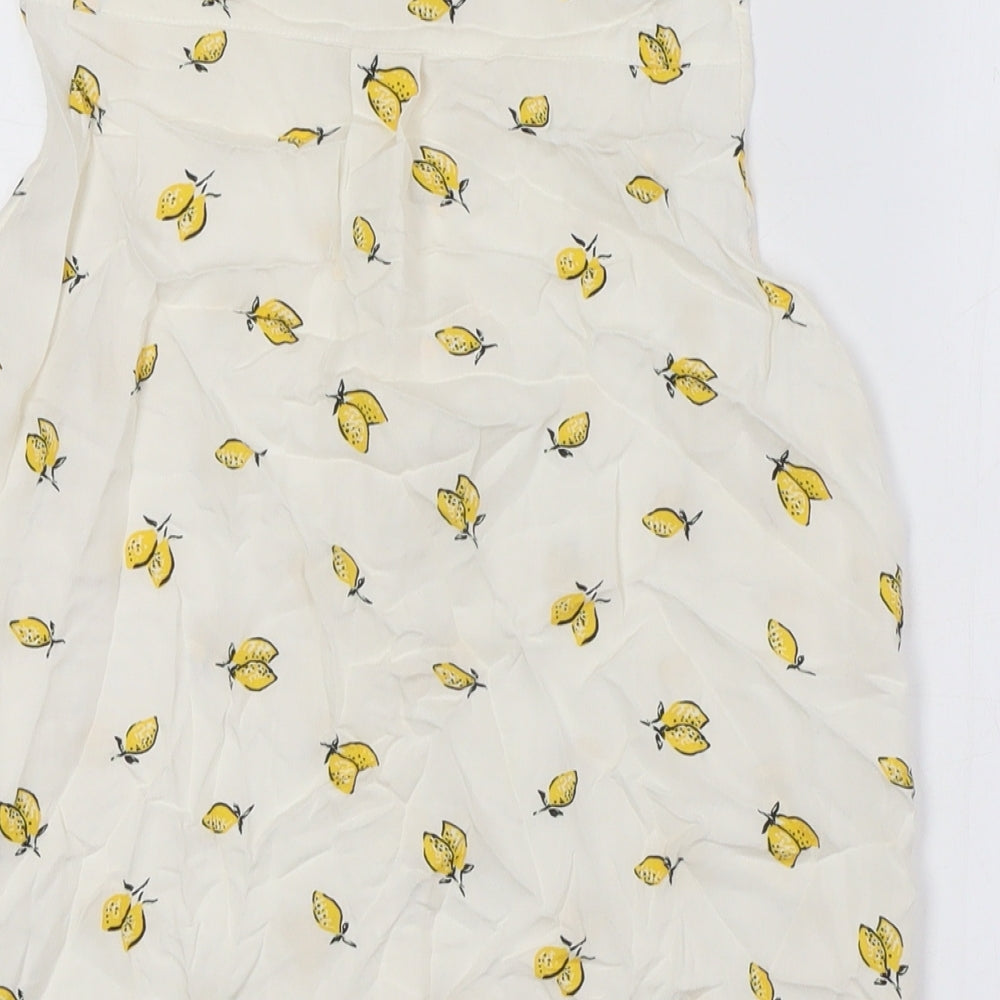 Womens UK Size 4 H&M Ivory Basic Button-Up