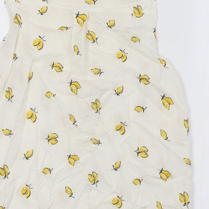 Womens UK Size 4 H&M Ivory Basic Button-Up