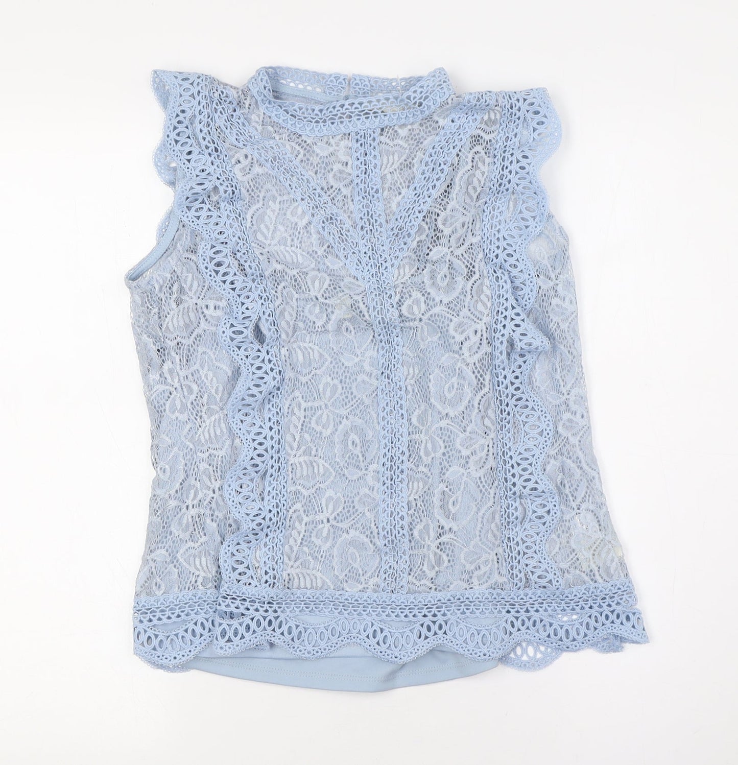Womens UK Size S Adiva Blue Basic Button-Up