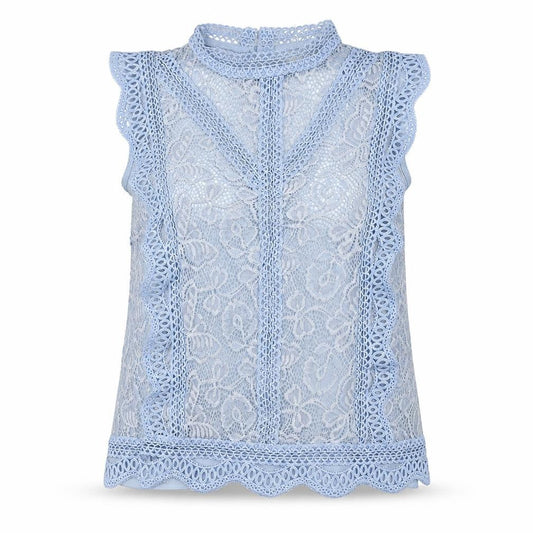 Womens UK Size S Adiva Blue Basic Button-Up