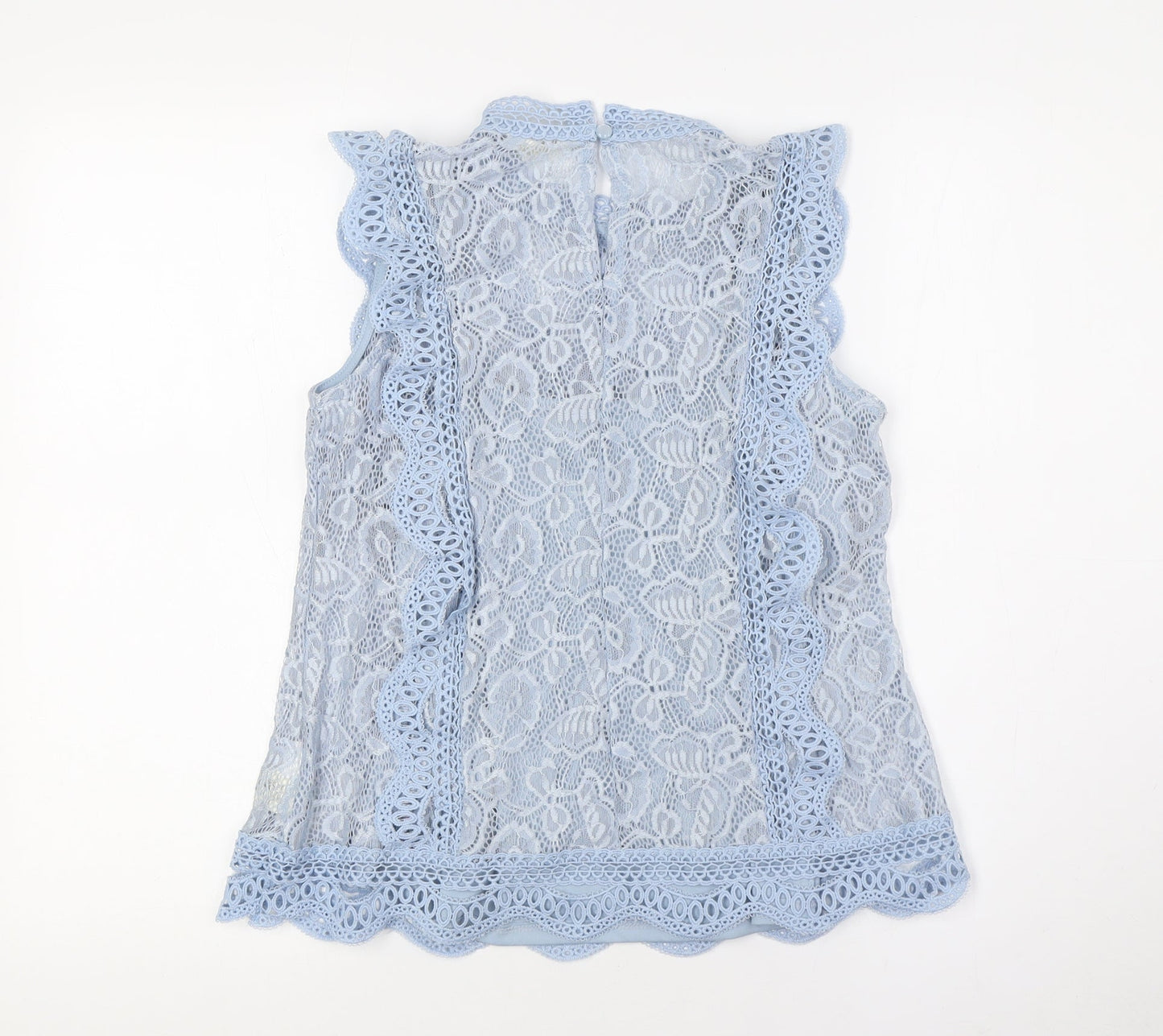 Womens UK Size S Adiva Blue Basic Button-Up